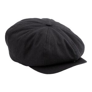 Beechfield Mens Classic Herringbone Newsboy Cap / Black